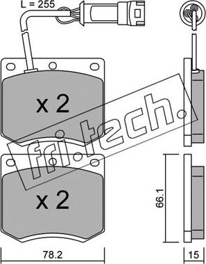 Fri.Tech. 025.1 - Комплект спирачно феродо, дискови спирачки vvparts.bg