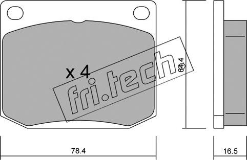 Fri.Tech. 020.0 - Комплект спирачно феродо, дискови спирачки vvparts.bg