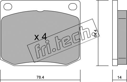 Fri.Tech. 020.1 - Комплект спирачно феродо, дискови спирачки vvparts.bg