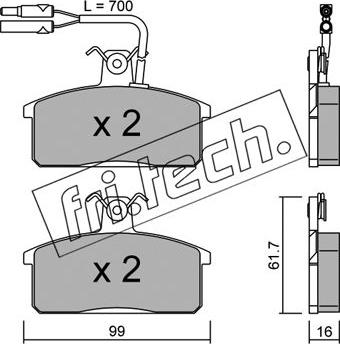 Fri.Tech. 028.1 - Комплект спирачно феродо, дискови спирачки vvparts.bg