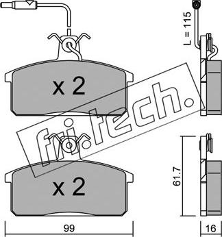 Fri.Tech. 028.2 - Комплект спирачно феродо, дискови спирачки vvparts.bg