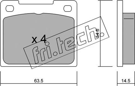 Fri.Tech. 022.0 - Комплект спирачно феродо, дискови спирачки vvparts.bg