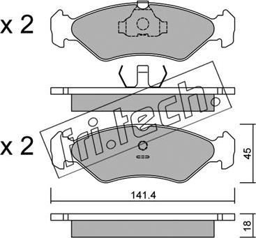 Fri.Tech. 075.0 - Комплект спирачно феродо, дискови спирачки vvparts.bg