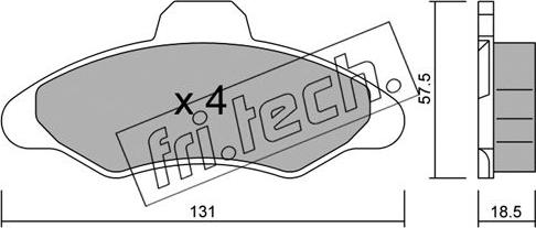 Fri.Tech. 073.0 - Комплект спирачно феродо, дискови спирачки vvparts.bg