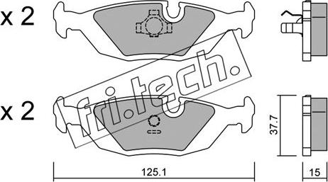 Fri.Tech. 072.0 - Комплект спирачно феродо, дискови спирачки vvparts.bg