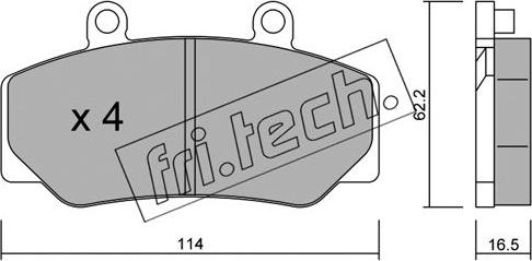 Fri.Tech. 077.0 - Комплект спирачно феродо, дискови спирачки vvparts.bg