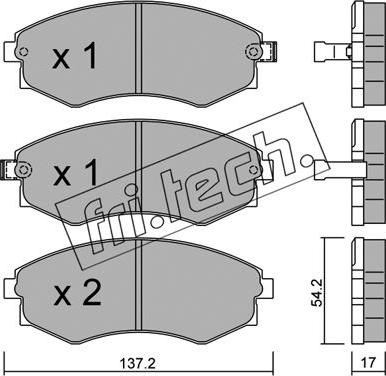 Fri.Tech. 195.0 - Комплект спирачно феродо, дискови спирачки vvparts.bg