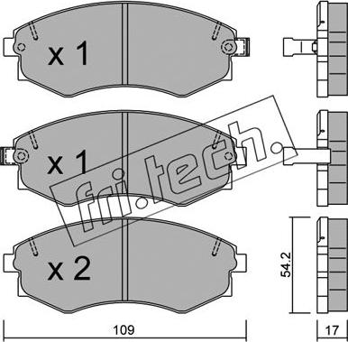 Fri.Tech. 195.1 - Комплект спирачно феродо, дискови спирачки vvparts.bg