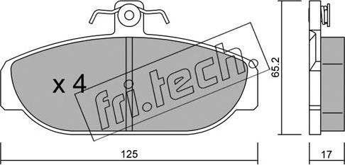 Fri.Tech. 190.0 - Комплект спирачно феродо, дискови спирачки vvparts.bg