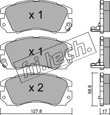 Fri.Tech. 142.0 - Комплект спирачно феродо, дискови спирачки vvparts.bg