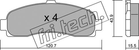 Fri.Tech. 147.0 - Комплект спирачно феродо, дискови спирачки vvparts.bg