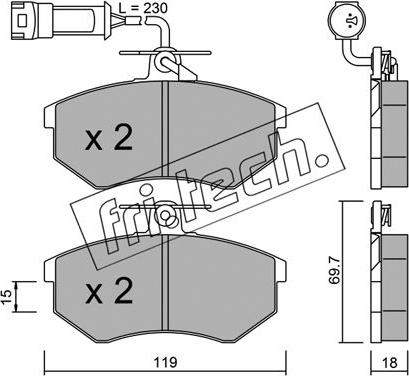 Fri.Tech. 151.4 - Комплект спирачно феродо, дискови спирачки vvparts.bg