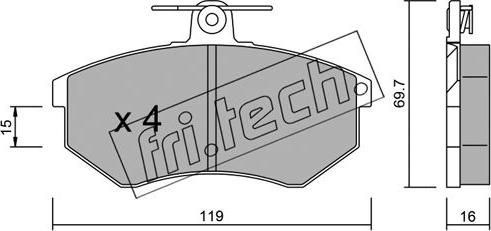 Fri.Tech. 151.2 - Комплект спирачно феродо, дискови спирачки vvparts.bg