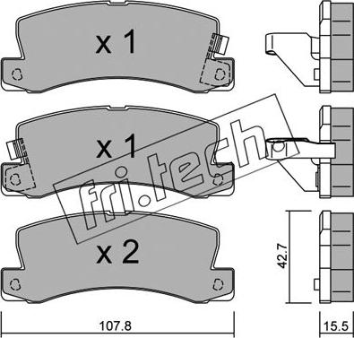 Fri.Tech. 164.0 - Комплект спирачно феродо, дискови спирачки vvparts.bg