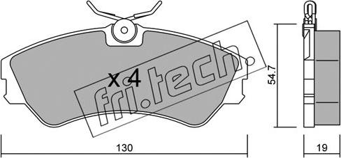 Fri.Tech. 165.0 - Комплект спирачно феродо, дискови спирачки vvparts.bg