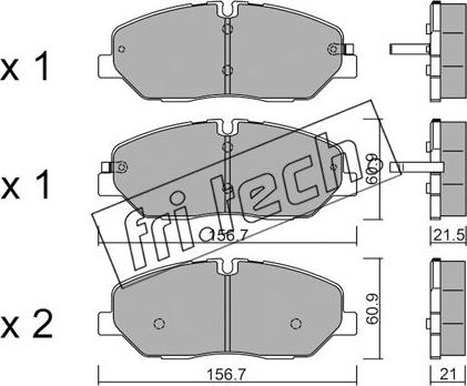 Fri.Tech. 1094.0 - Комплект спирачно феродо, дискови спирачки vvparts.bg