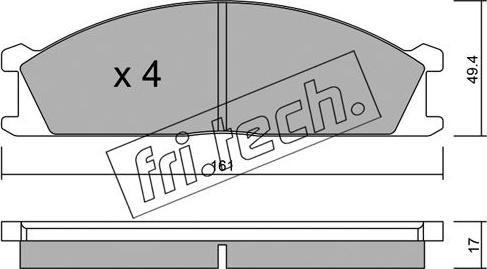 Fri.Tech. 109.0 - Комплект спирачно феродо, дискови спирачки vvparts.bg