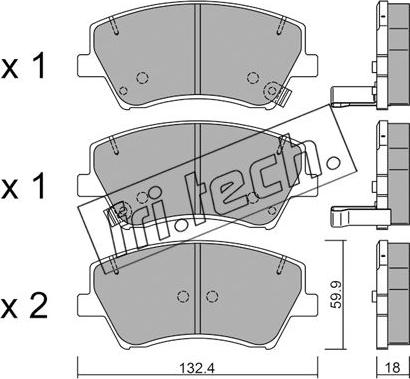 Fri.Tech. 1092.0 - Комплект спирачно феродо, дискови спирачки vvparts.bg