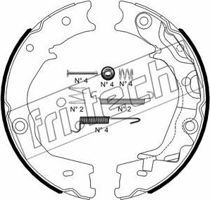 Fri.Tech. 1049.173K - Комплект спирачна челюст, ръчна спирачка vvparts.bg