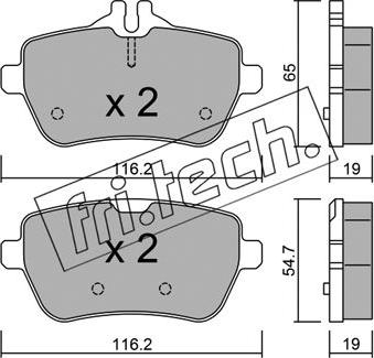 Fri.Tech. 1046.0 - Комплект спирачно феродо, дискови спирачки vvparts.bg