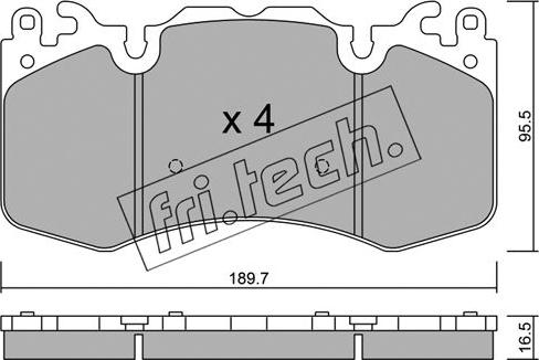 Fri.Tech. 1048.0 - Комплект спирачно феродо, дискови спирачки vvparts.bg