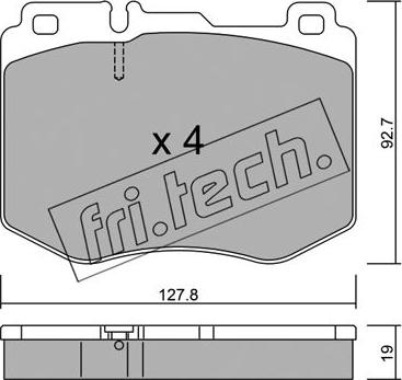 Fri.Tech. 1043.0 - Комплект спирачно феродо, дискови спирачки vvparts.bg