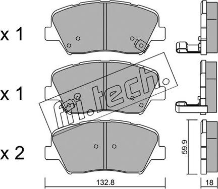 Fri.Tech. 1050.0 - Комплект спирачно феродо, дискови спирачки vvparts.bg