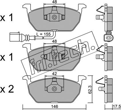 Fri.Tech. 1052.0 - Комплект спирачно феродо, дискови спирачки vvparts.bg