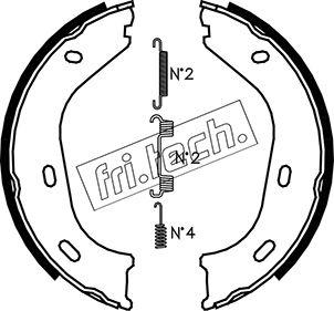 Fri.Tech. 1052.116K - Комплект спирачна челюст, ръчна спирачка vvparts.bg