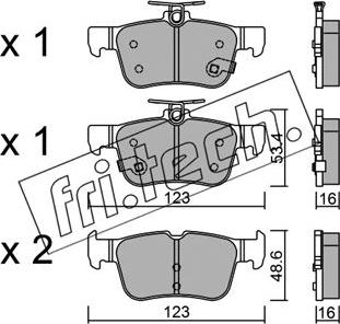 Fri.Tech. 1064.0 - Комплект спирачно феродо, дискови спирачки vvparts.bg