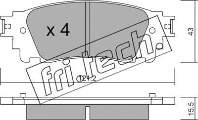 Fri.Tech. 1065.0 - Комплект спирачно феродо, дискови спирачки vvparts.bg