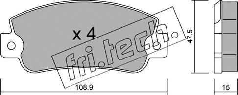 Fri.Tech. 106.0 - Комплект спирачно феродо, дискови спирачки vvparts.bg