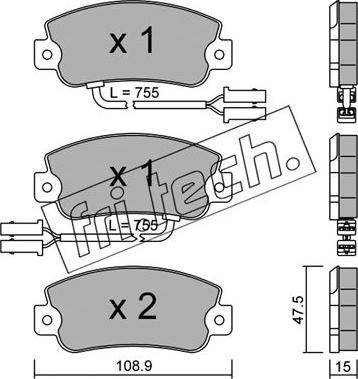 Fri.Tech. 106.1 - Комплект спирачно феродо, дискови спирачки vvparts.bg