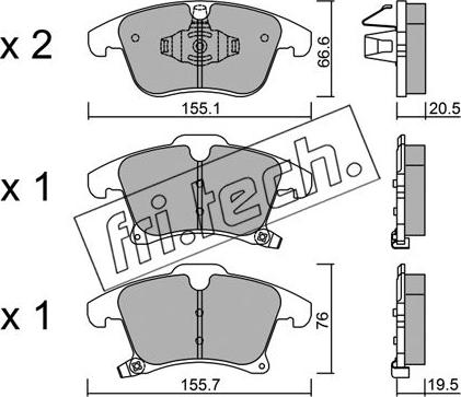 Fri.Tech. 1063.0 - Комплект спирачно феродо, дискови спирачки vvparts.bg