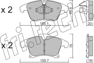 Fri.Tech. 1063.1 - Комплект спирачно феродо, дискови спирачки vvparts.bg