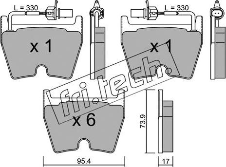 Fri.Tech. 1067.0 - Комплект спирачно феродо, дискови спирачки vvparts.bg