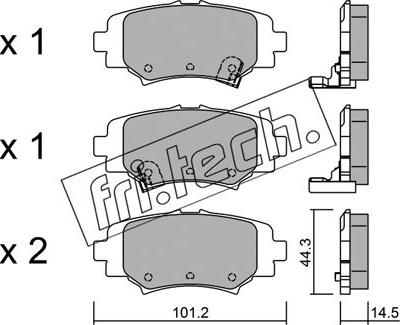 Fri.Tech. 1009.0 - Комплект спирачно феродо, дискови спирачки vvparts.bg