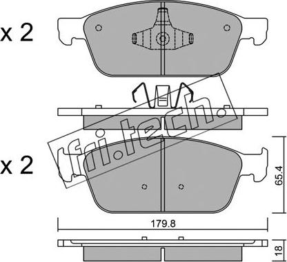 Fri.Tech. 1005.0 - Комплект спирачно феродо, дискови спирачки vvparts.bg