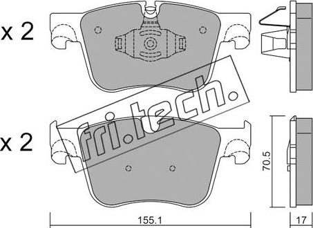 Fri.Tech. 1001.1 - Комплект спирачно феродо, дискови спирачки vvparts.bg