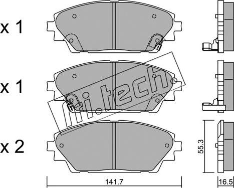 Fri.Tech. 1008.0 - Комплект спирачно феродо, дискови спирачки vvparts.bg