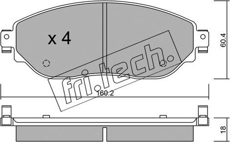 Fri.Tech. 1019.0 - Комплект спирачно феродо, дискови спирачки vvparts.bg