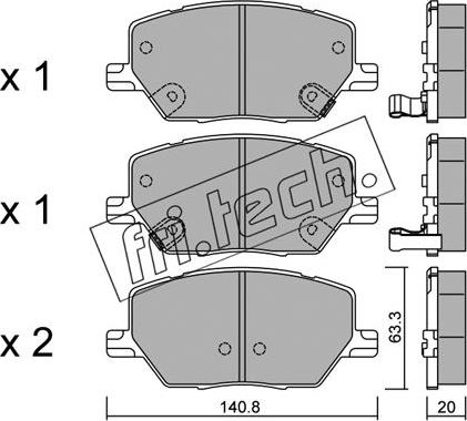 Fri.Tech. 1017.0 - Комплект спирачно феродо, дискови спирачки vvparts.bg