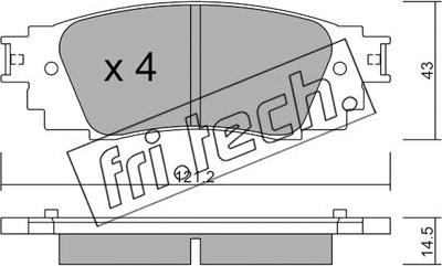 Fri.Tech. 1089.0 - Комплект спирачно феродо, дискови спирачки vvparts.bg