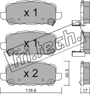 Fri.Tech. 1084.0 - Комплект спирачно феродо, дискови спирачки vvparts.bg