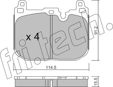 Fri.Tech. 1039.4 - Комплект спирачно феродо, дискови спирачки vvparts.bg