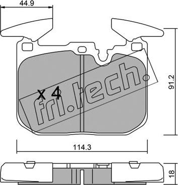 Fri.Tech. 1039.0 - Комплект спирачно феродо, дискови спирачки vvparts.bg