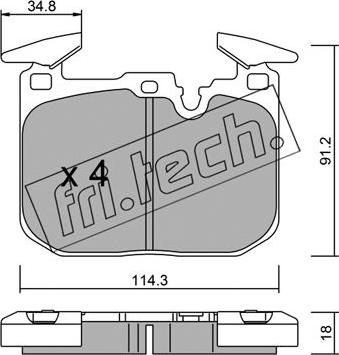 Fri.Tech. 1039.1 - Комплект спирачно феродо, дискови спирачки vvparts.bg