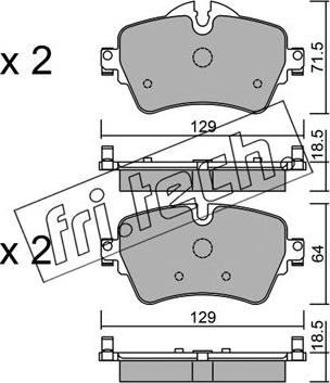 Fri.Tech. 1037.0 - Комплект спирачно феродо, дискови спирачки vvparts.bg