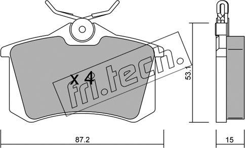 Fri.Tech. 102.0 - Комплект спирачно феродо, дискови спирачки vvparts.bg