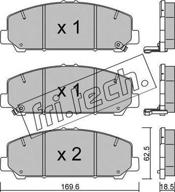 Fri.Tech. 1075.0 - Комплект спирачно феродо, дискови спирачки vvparts.bg